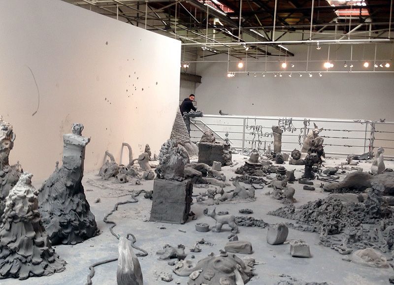 Helping-Urs-Fischer-At-MOCA-26
