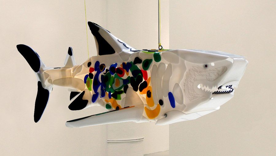 93. Sailer of the future..Light sculpture, 150 x 60x 50cm