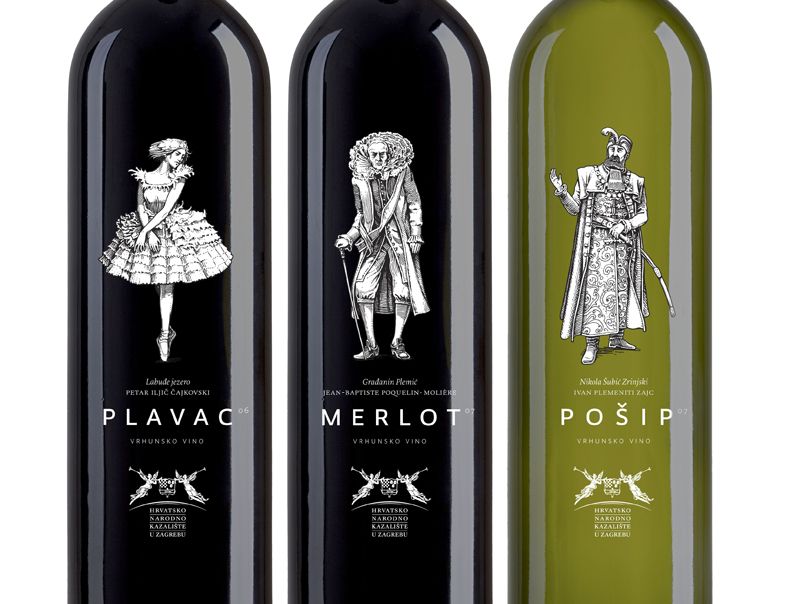 Red and white wine bottles