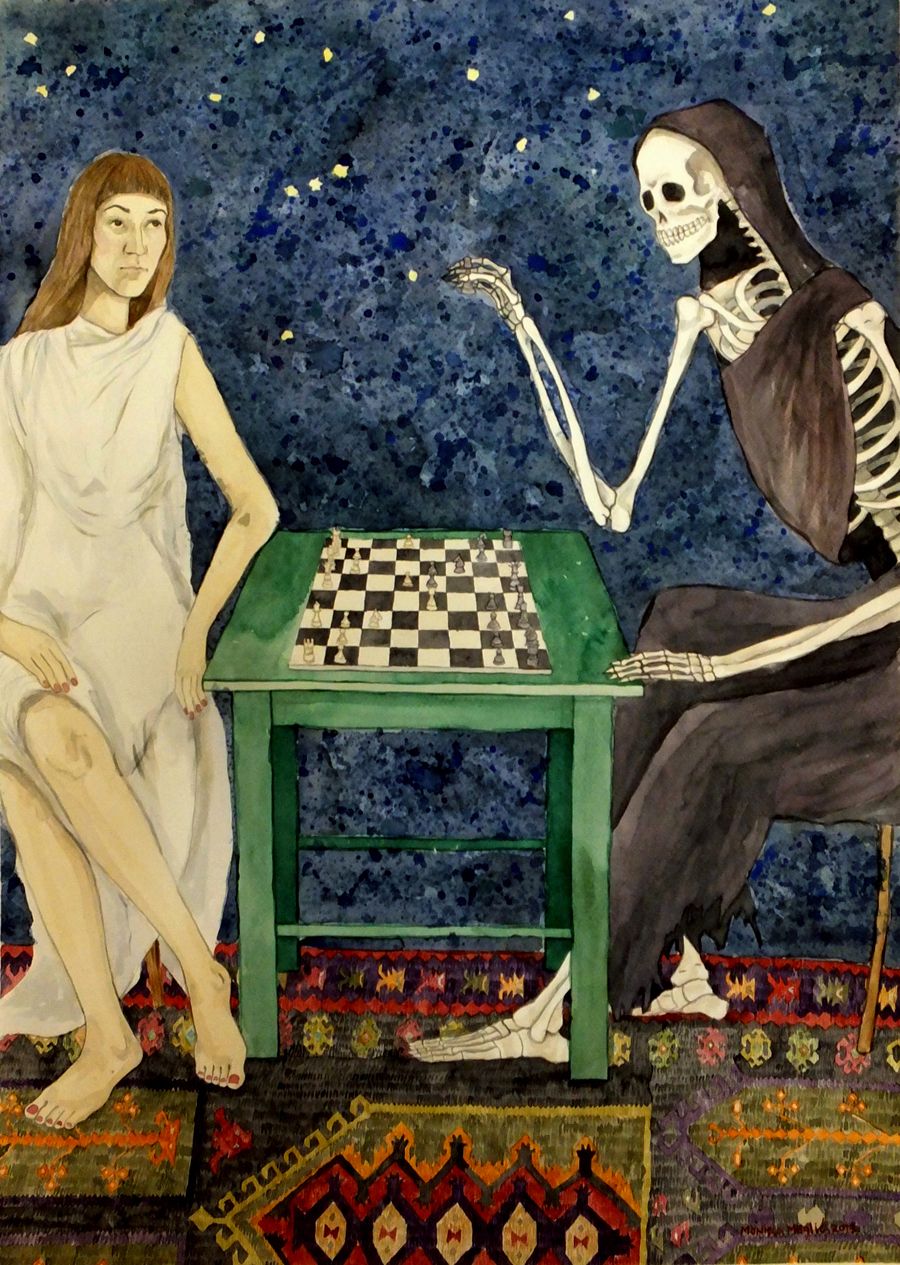 Šah sa Smrti, 2013., 70x50cm,akvarel- ZA ARTPRINT