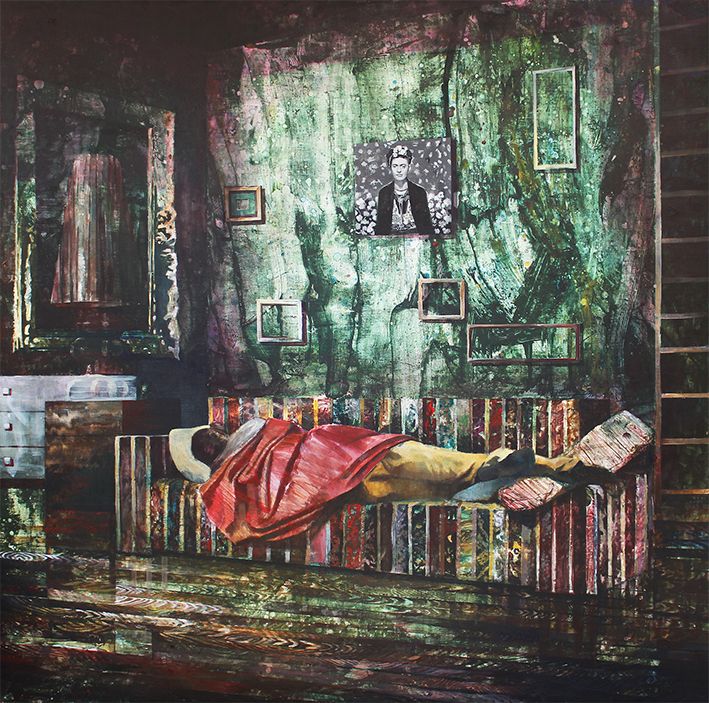 1 “Sleeping with Frida“, acrylic on canvas, 170x170cm, 2014-GLO ART