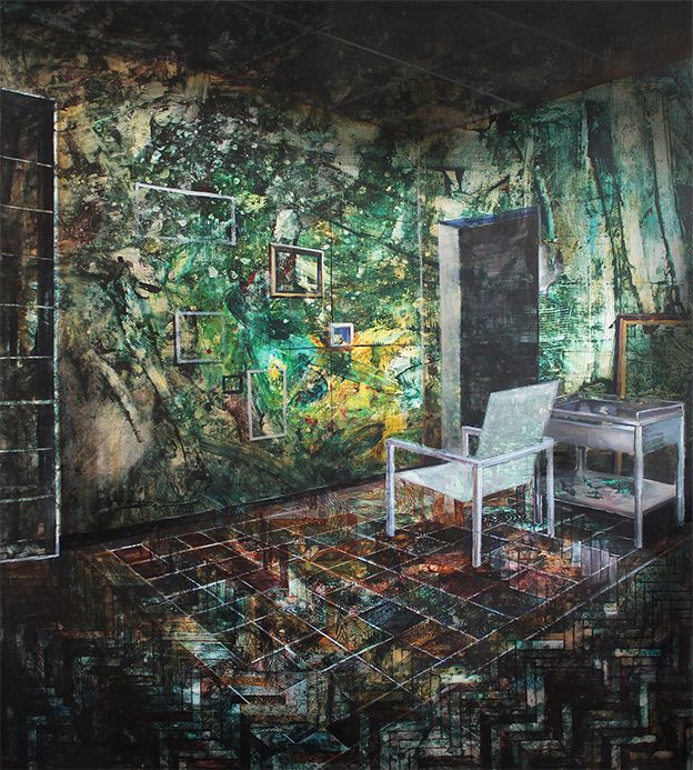 2 “Sit and think about the painting“, oil on canvas, 190x170 cm, 2014-GLO ART