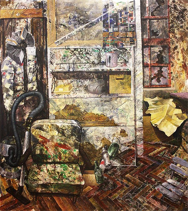6 “Sit and think about the paintings”, oil on mediapan, 205 x 170 cm, 2013
