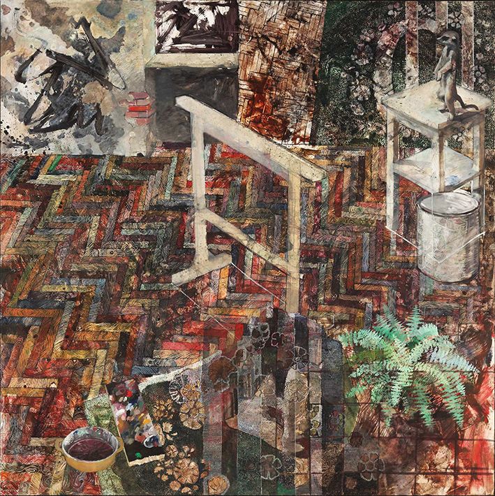 7 “Room of creation”, oil on mediapan, 181 x 181 cm, 2013