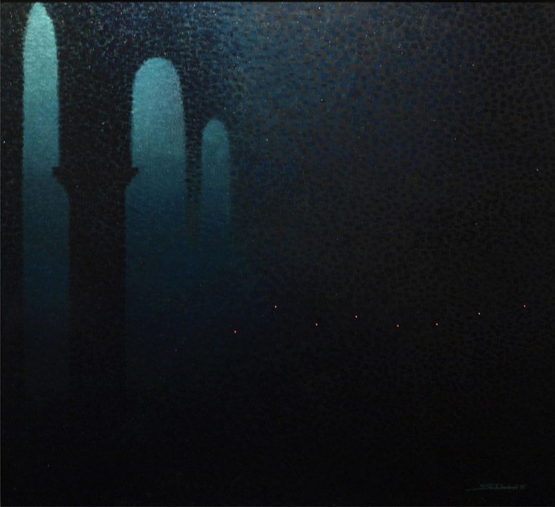 Mrak muzeja-OCI ulje na lesonitu 107x97 cm