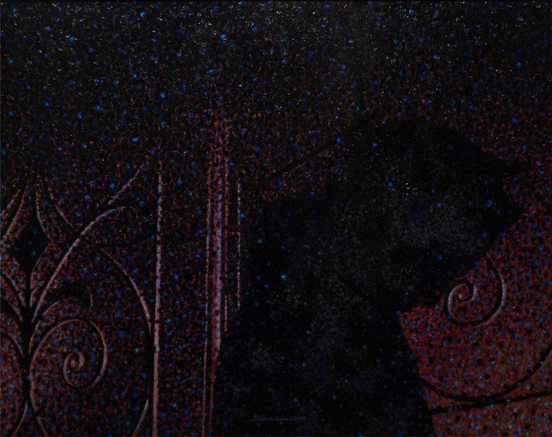 Mrak muzeja-SILUETA. ulje na lesonitu 107x84 cm