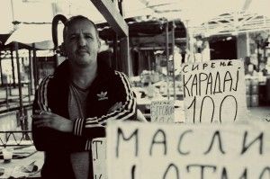 image7-Man selling cheese and other diary products. Shutka market.