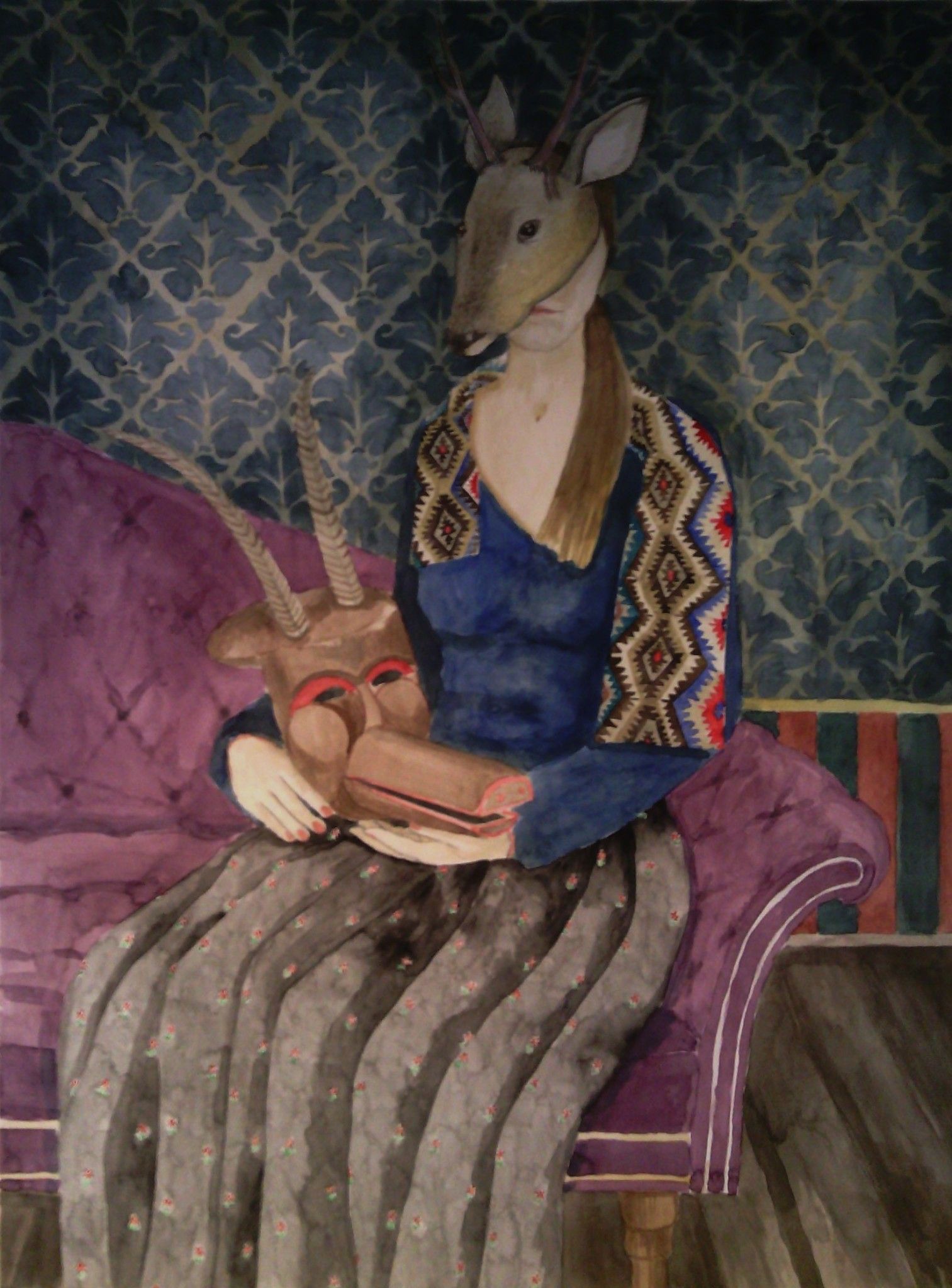 Monika M. -Srndać i Gabrijel, 2015., akvarel na papiru, 70x50cm