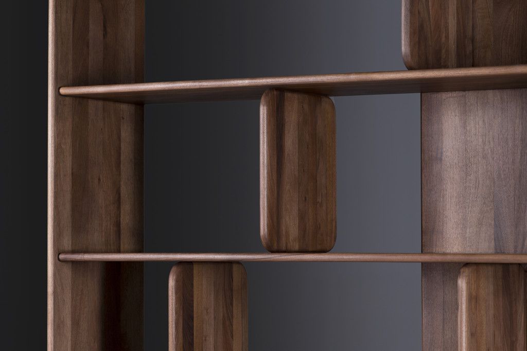 SOFT SHELF (DETAIL) IN WALNUT, NATURAL OIL A03, 200x160x40 cm