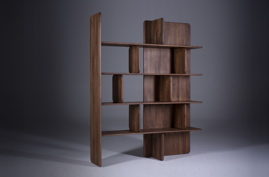SOFT SHELF IN WALNUT, NATURAL OIL A03, 200x160x40 cm