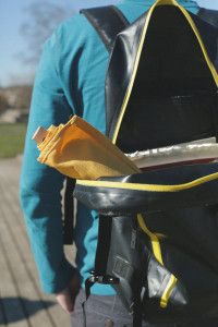 8. Leano in a backpack