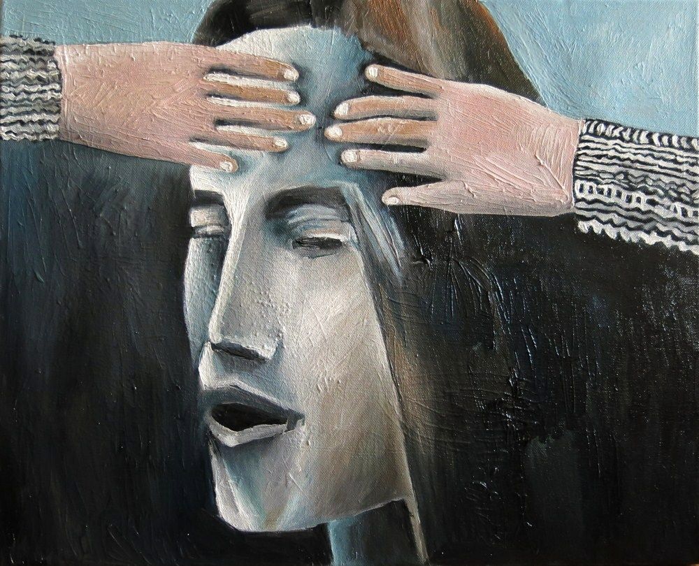 pink hands_oil on canvas_40x50cm
