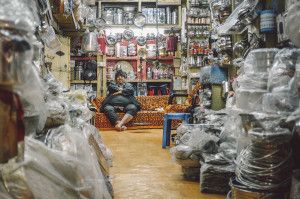 Indian shop owner