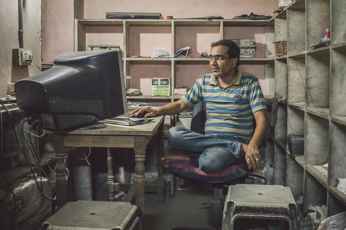 Indian man in office