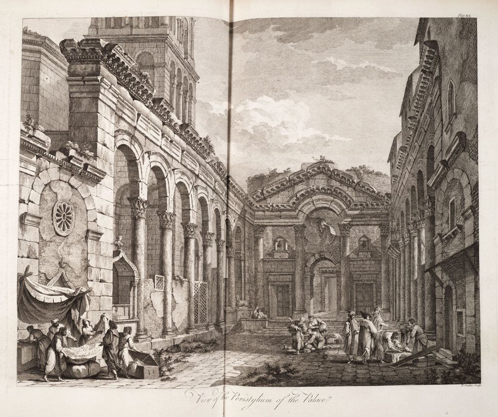R. Adam, Ruins of the Palace of the Emperor Diocletian at Spalatro in Dalmatia (London, 1764), peristyle